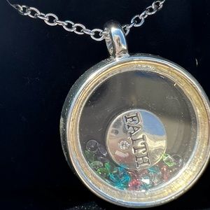 Silver Tone Floating Charm Necklace